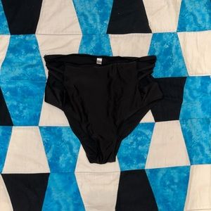 High waist bathing suit bottoms with slits on the side